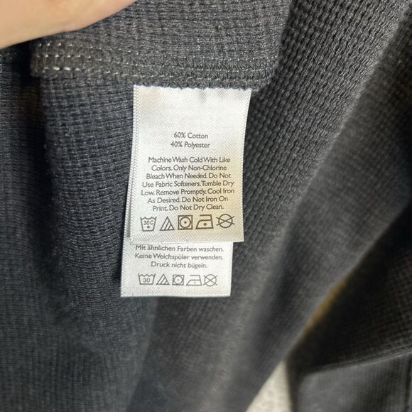 EDDIE BAUER Thermal Dog Shirt Mens Large Gray Waffle Labrador Retreiver Hunting - Picture 7 of 13